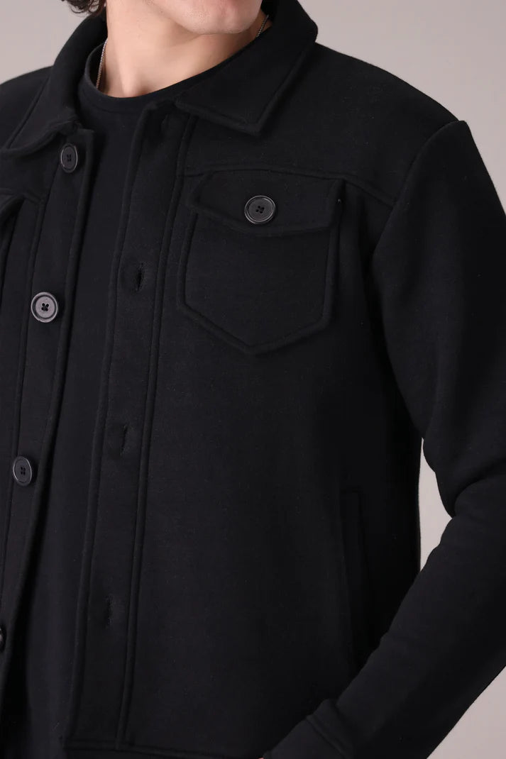 BLACK TRUCKER JACKET (UNISEX)