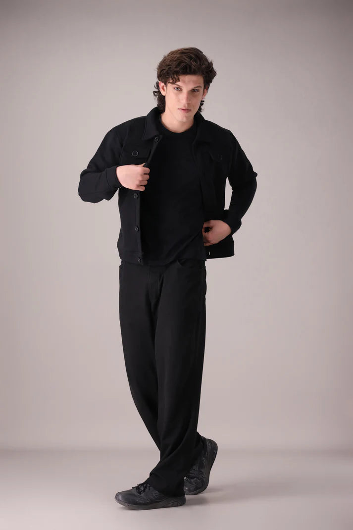 BLACK TRUCKER JACKET (UNISEX)